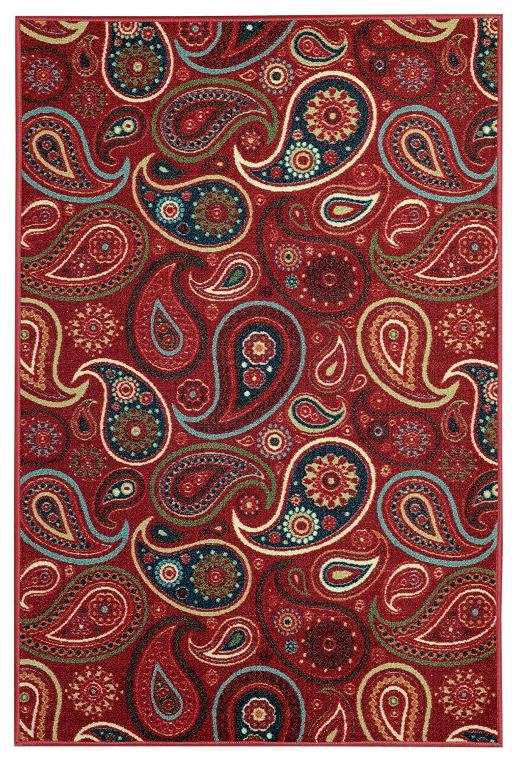 Maxy Home Hamam Collection Rubber Back Paisley Area Rugs