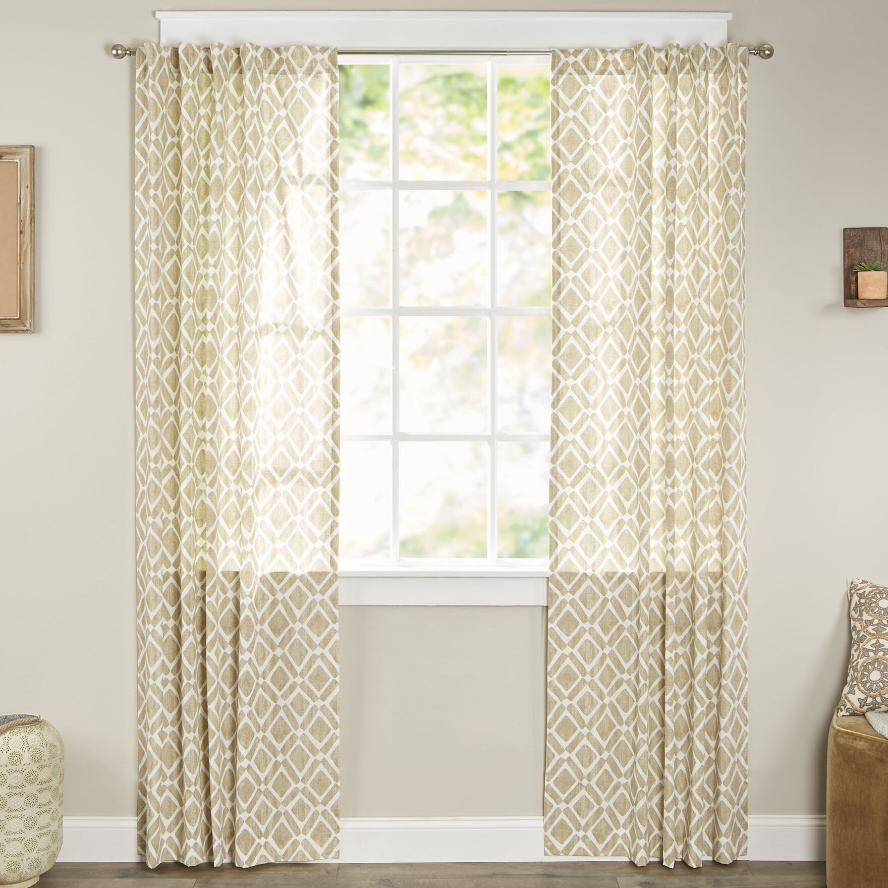 Meka Diamond Single Curtain Panel