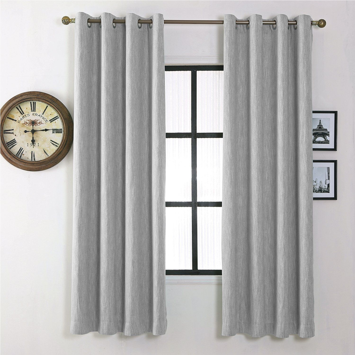 Melodieux Elegant Cotton Window Treatment Blackout Thermal Insulated Grommet Curtain/Drapes
