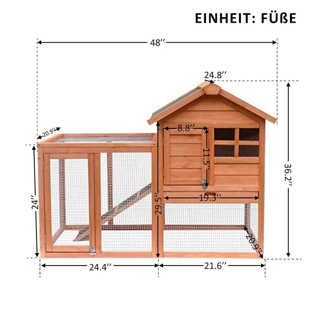 Merax Wooden Pet House Rabbit Bunny Wood Hutch House Chicken Coops Chicken Cages Rabbit Cage (Rabbit Hutch-NO.5)