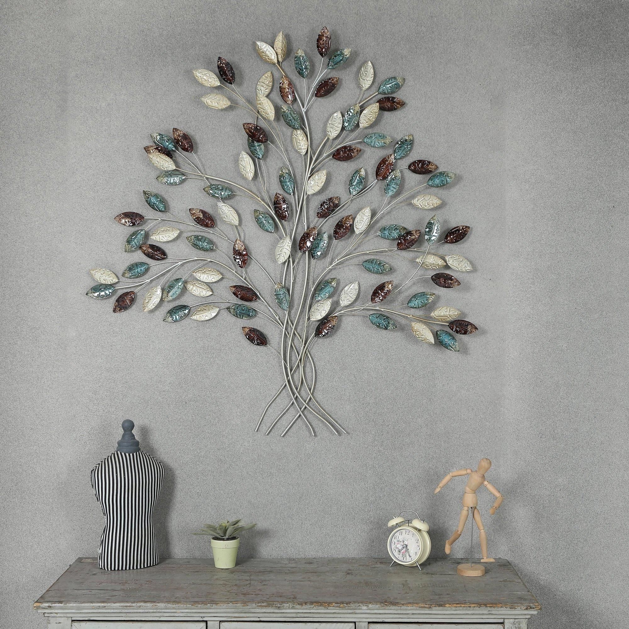 75cm Solid Steel Metal Wall Art Tree of Life with stag hand finished
