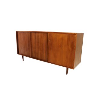 Mid Century Modern Tambour Door Credenza Sideboard