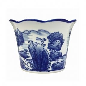 Minmin-huaping Ceramic Flower Pot Hand-Painted Blue and White Porcelain Retro Hanging Orchid Grass Fleshy Green Planting Indoor Potted Flower Pot Decoration