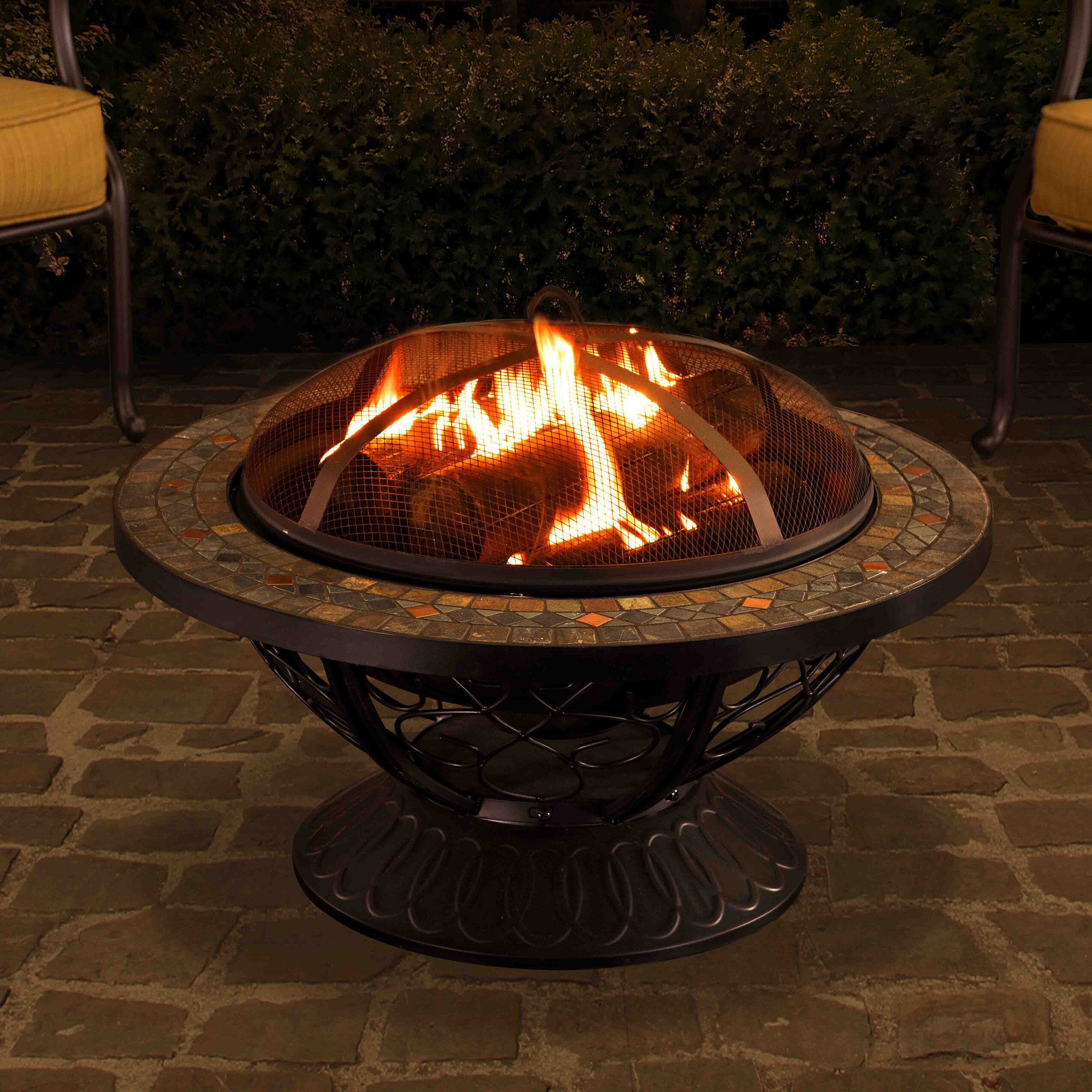 Monica Steel Wood Burning Fire Pit Table