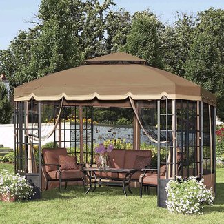 Mosquito Netting for 10' W x 12' D Bay Window Gazebo