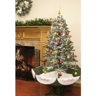 Musical Snowing 5.5' Green/White Pine Artificial Christmas Tree with Single colored lights