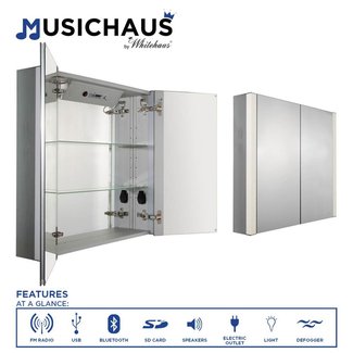 Musichaus 27.5" x 31.5" Surface Mount Medicine Cabinet with LED Lighting