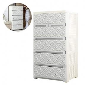 Nafenai 4-Drawer with 2 Cabinets Storage Organizer Multi-Storey for Livingroom Home Cloest or Bedroom