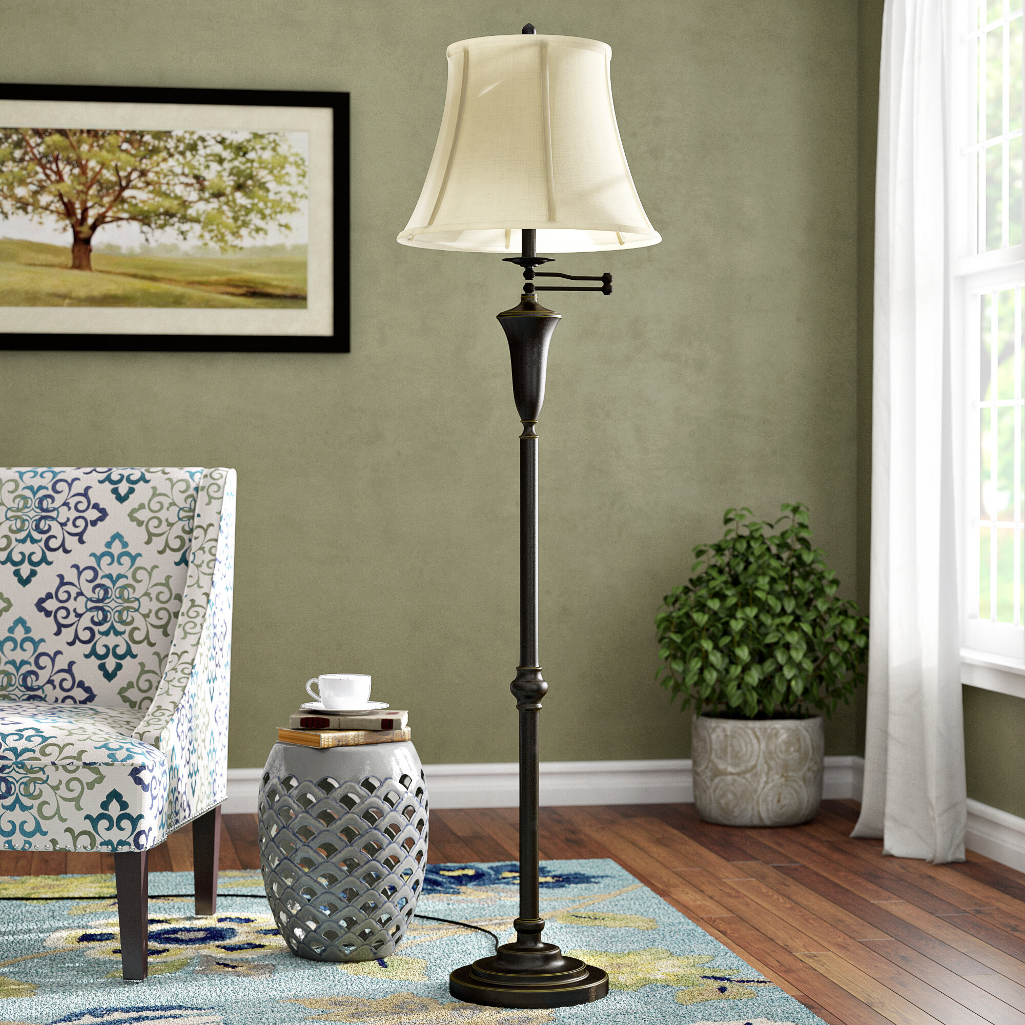 Obadiah 62" Swing Arm Floor Lamp