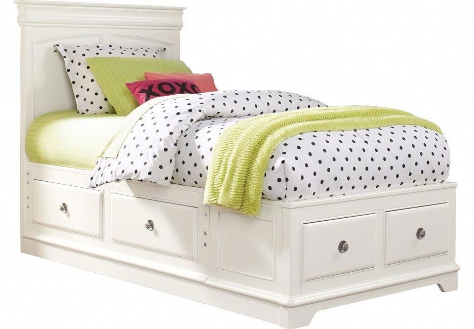 White Twin Bed With Storage Visualhunt, Twin Platform Bed With Drawers Underneath