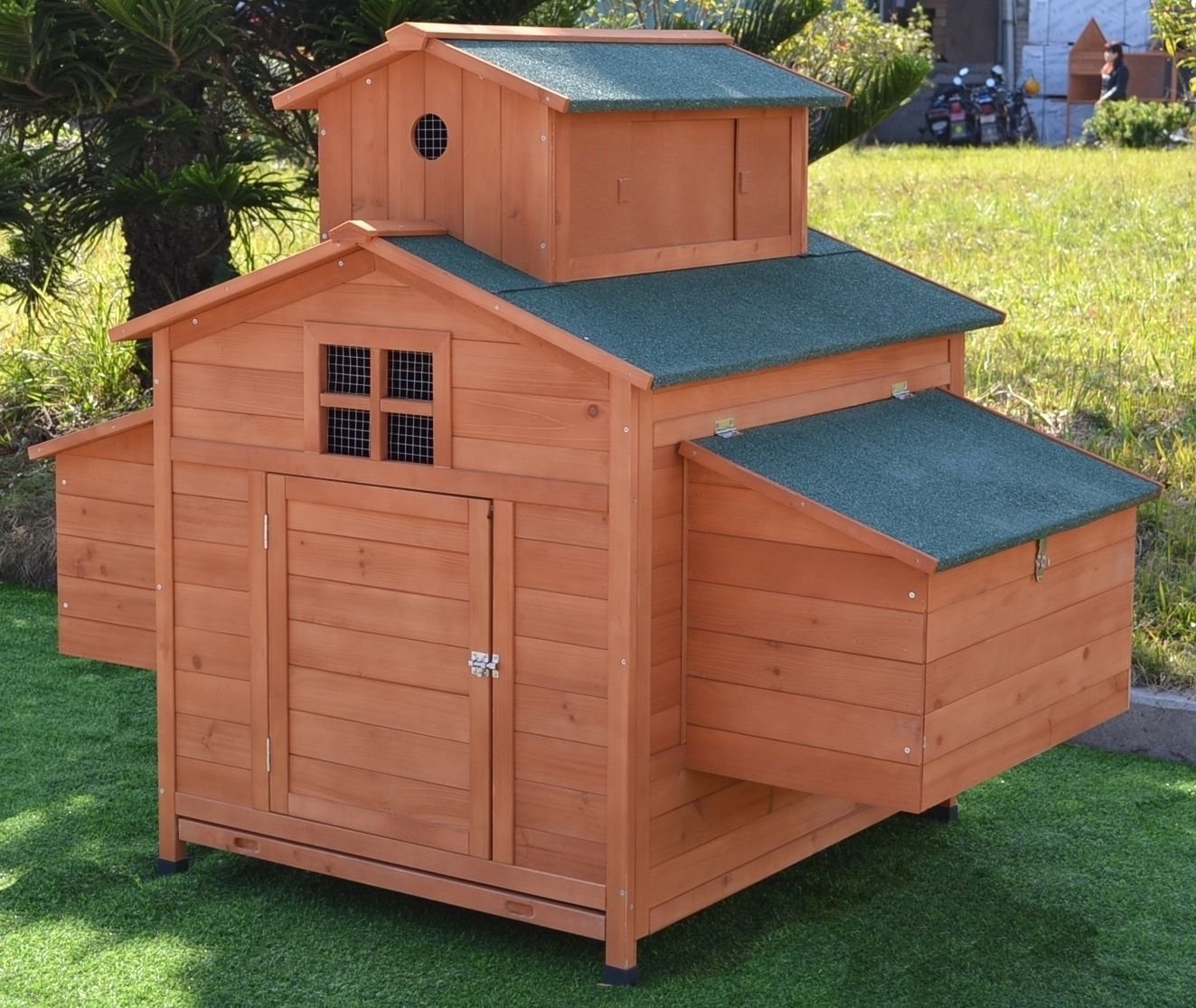 New 64" Large Wood Chicken Coop Backyard Hen House 4-6 Chickens w 4 nesting box 