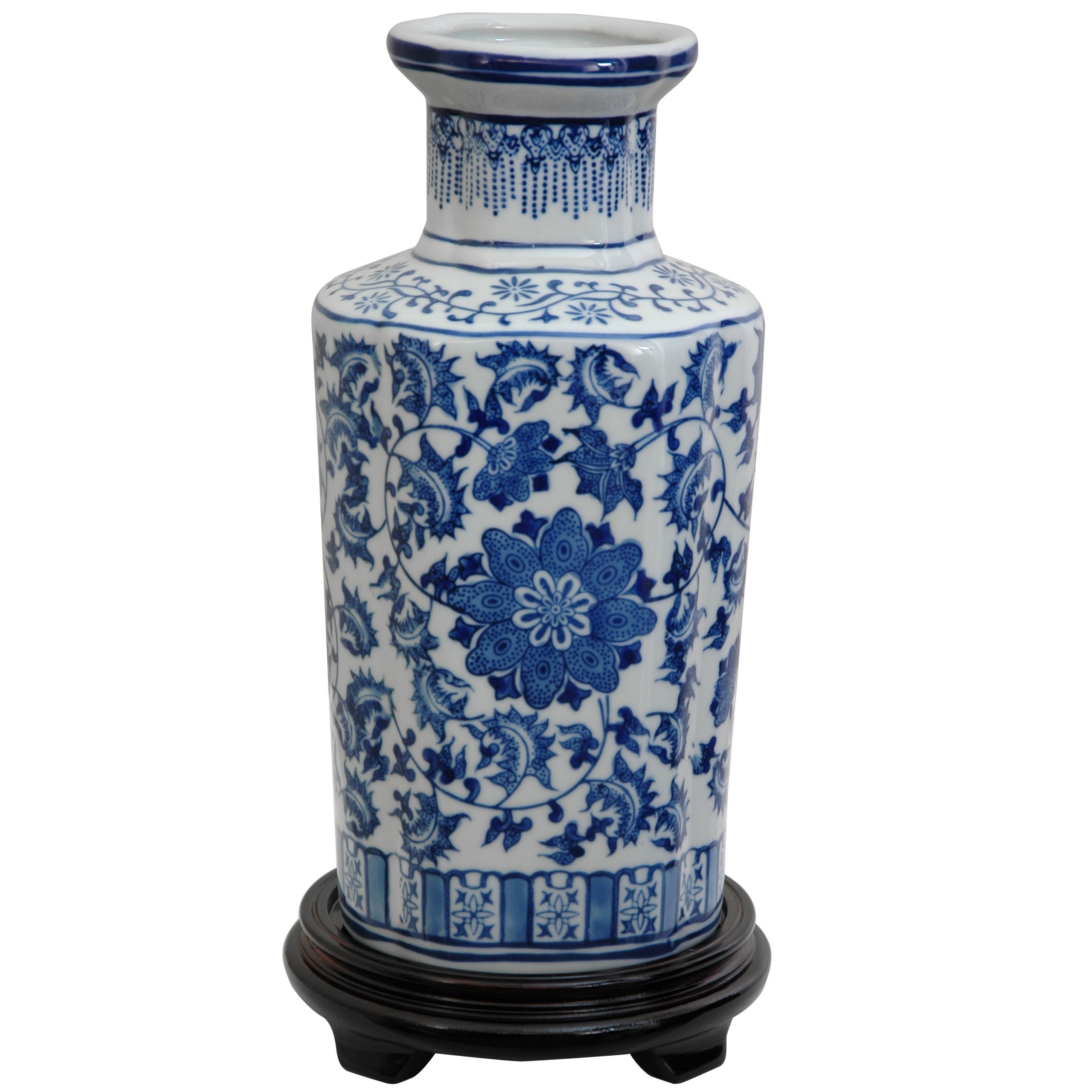Antique Style Blue and White Porcelain Lion Dancing Ceramic Covered Jar Vase,...