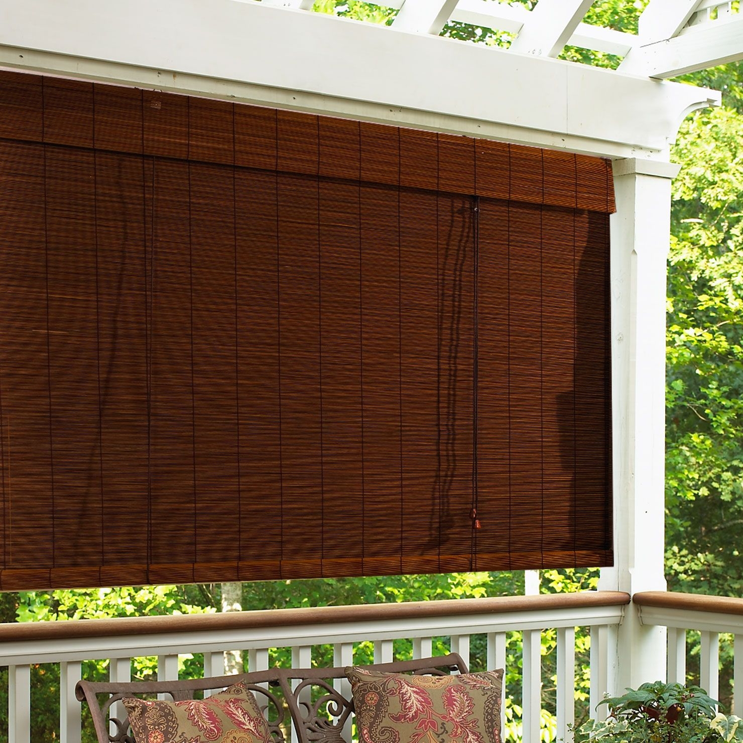 CMJM Bamboo Blinds， Bamboo Outdoor Shades for Patio Roll-up Reed Shade Natural for Courtyard Garden Breathable/Sunshade