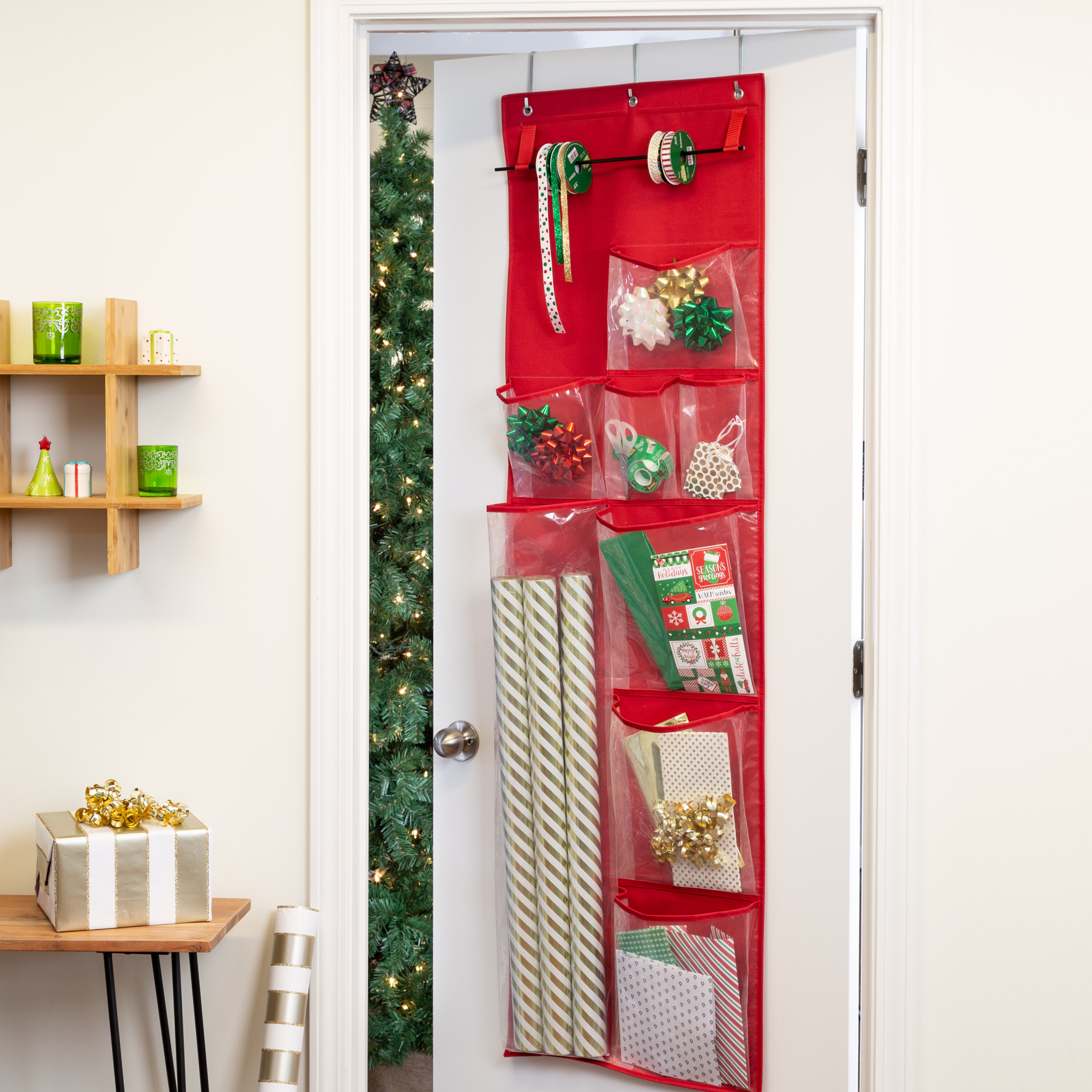 Over-the-Door Paper Organizer Gift Wrap Storage