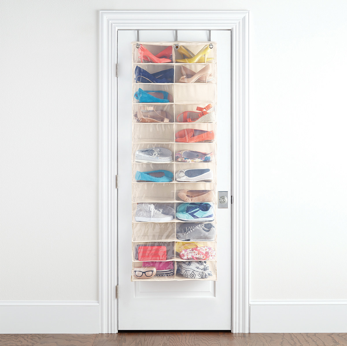Over the Door Shoe Organizer - 24-Pocket Over the Door
