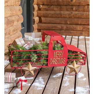 Oversized Red Metal Truck