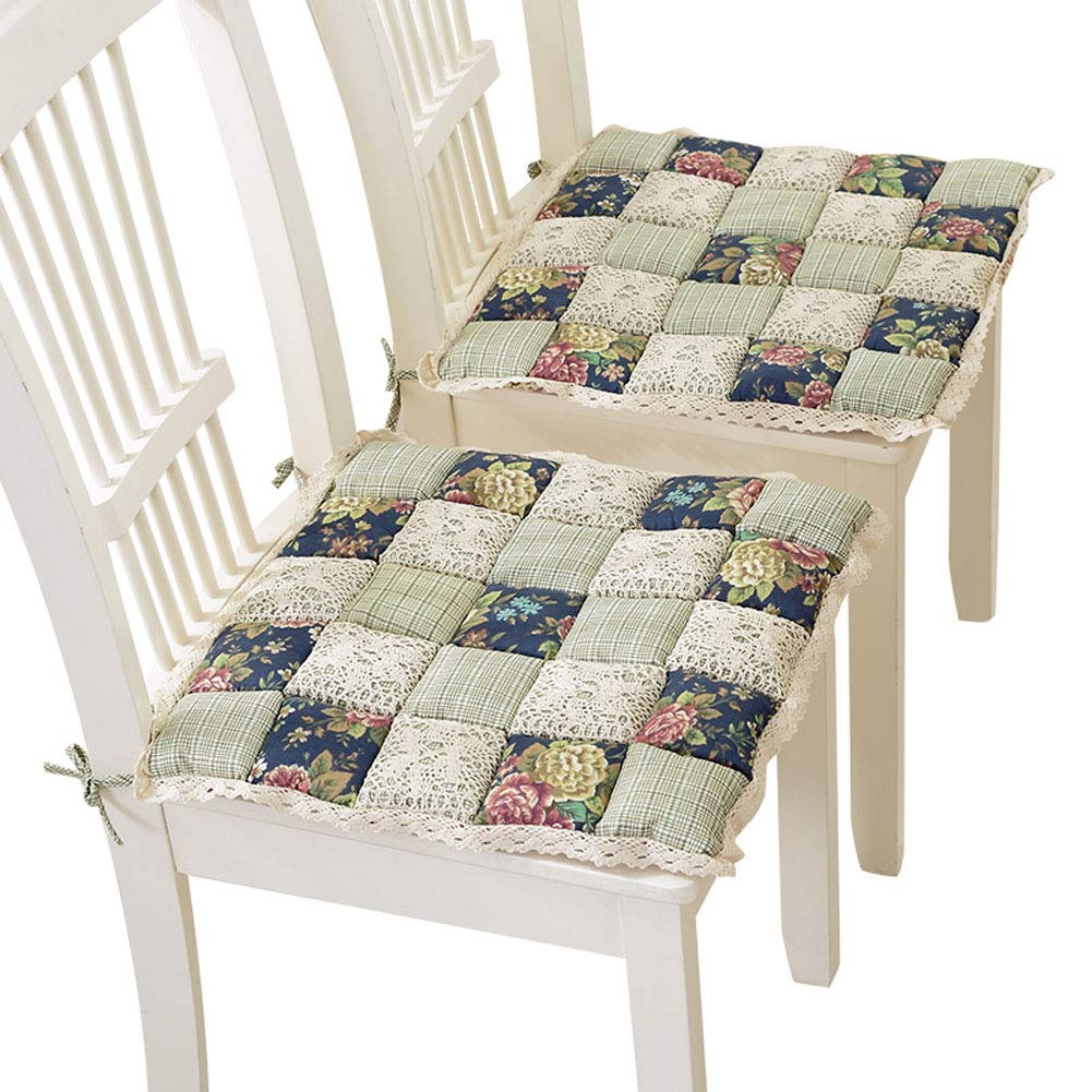 A DADA 2 x Seat Pads,Dinner Chair Cushion Indoor Home Office Kitchen Chair Pads Cushion with Ties 