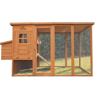Pets Imperial Arlington Chicken Coop with Extra Long Run 8ft 2" & Asphalt Roof Suitable for 4/6 Birds Depending On Size