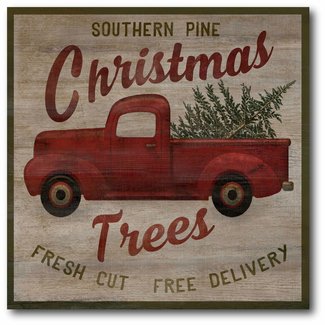 'Pick Up Truck Trees' Graphic Art Print on Canvas