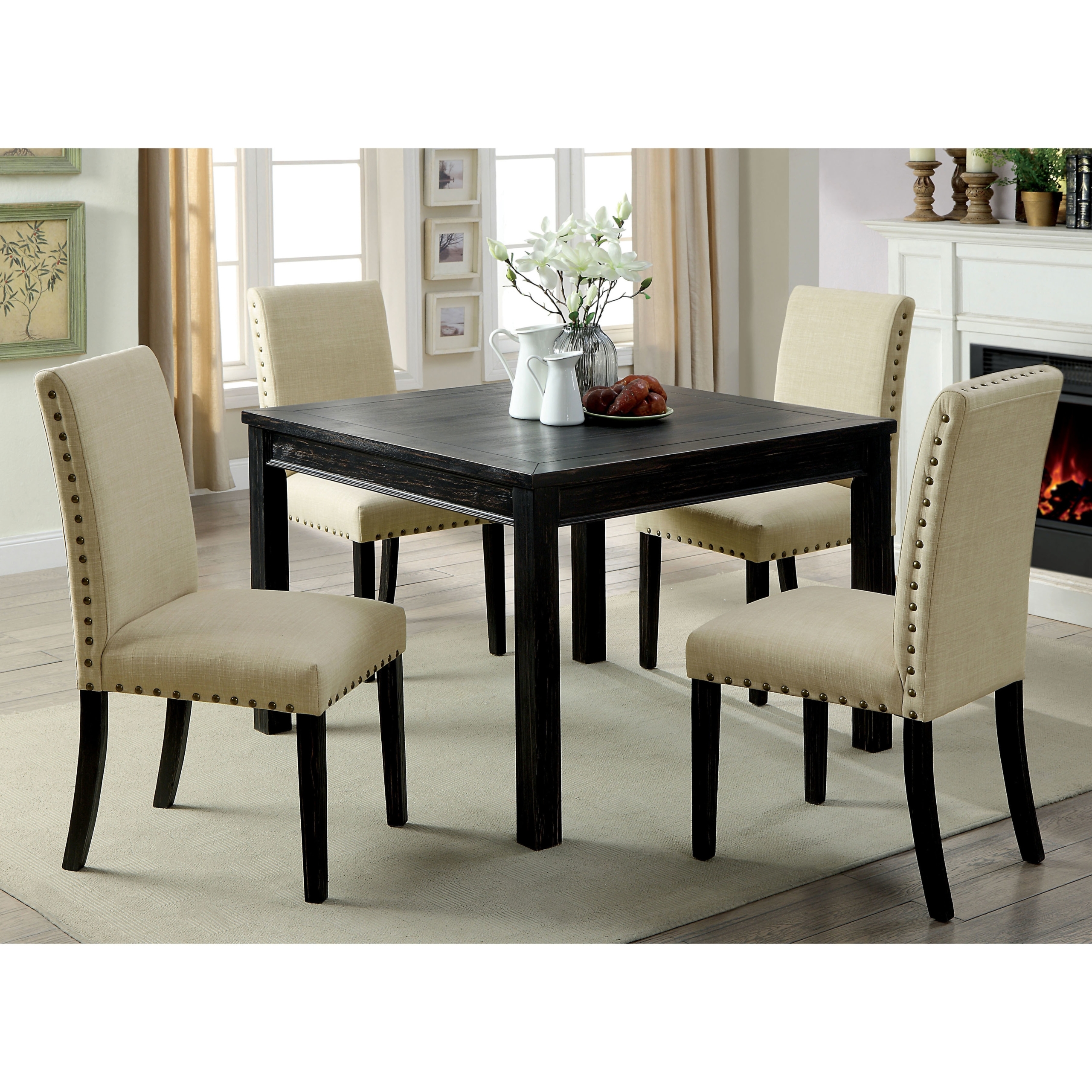 Pittard Rustic 5 Piece Solid Wood Dining Set