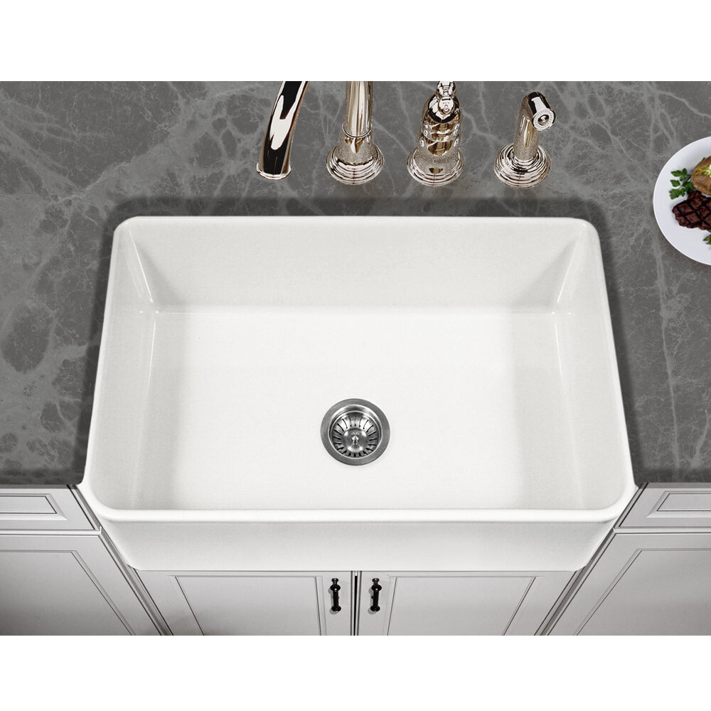 Platus Fireclay 30" x 20" Farmhouse Kitchen Sink