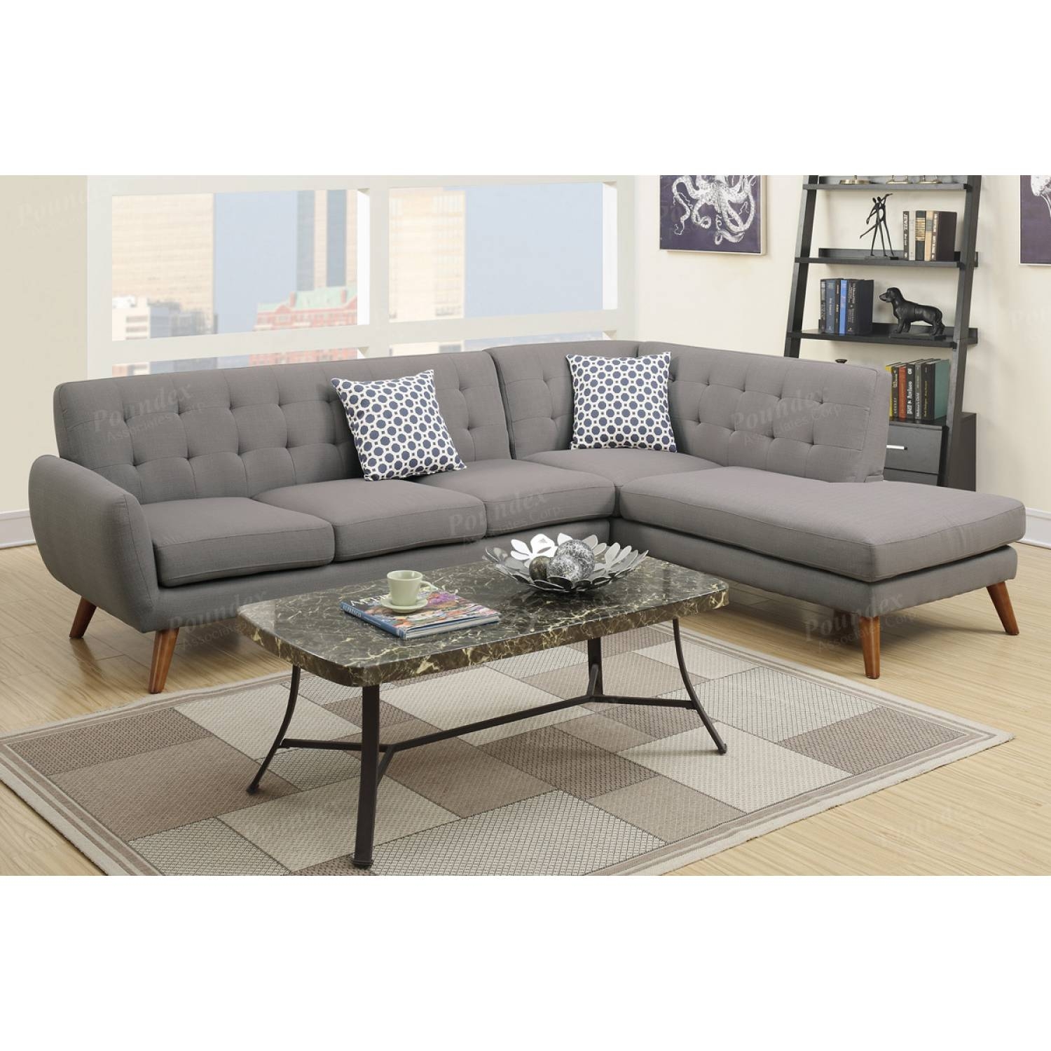 Poundex Bobkona Belinda Linen-Like Polyfabric SECTIONAL