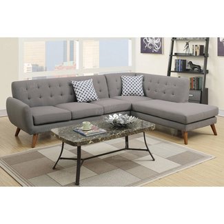 Poundex Bobkona Belinda Linen-Like Polyfabric SECTIONAL