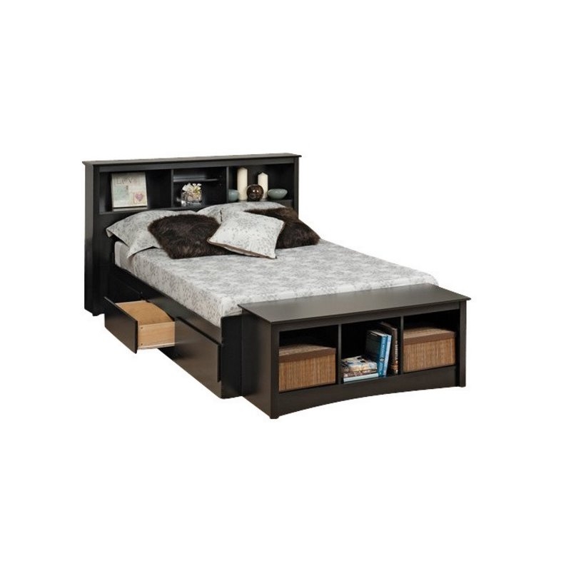 Queen Size Captains Bed You Ll Love In, Queen Size Bed Frame With Bookcase Headboard