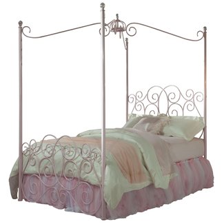 Princess Pink Full Metal Canopy Bed from Standard ...