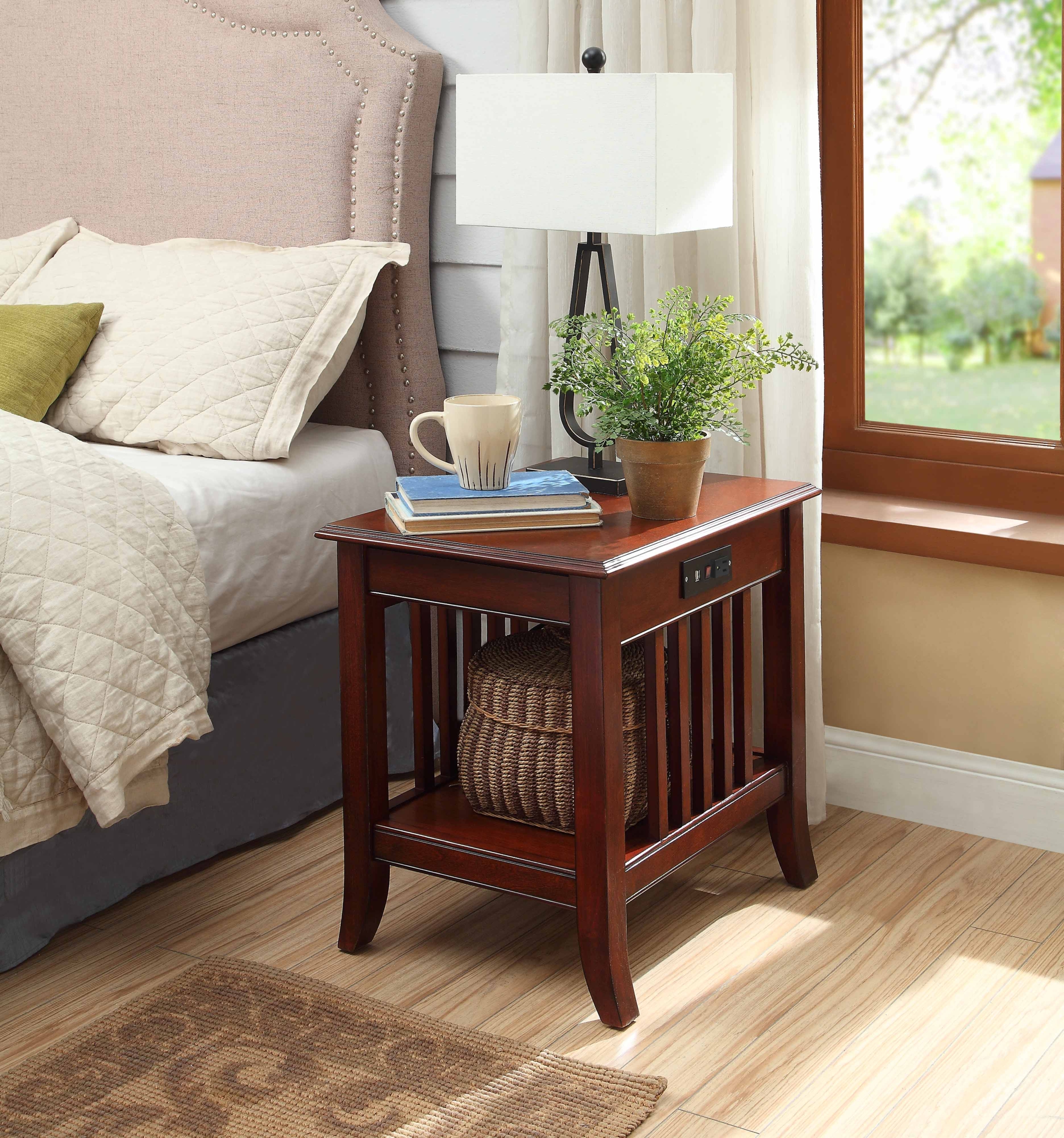 Quebec Nightstand with Charging Station