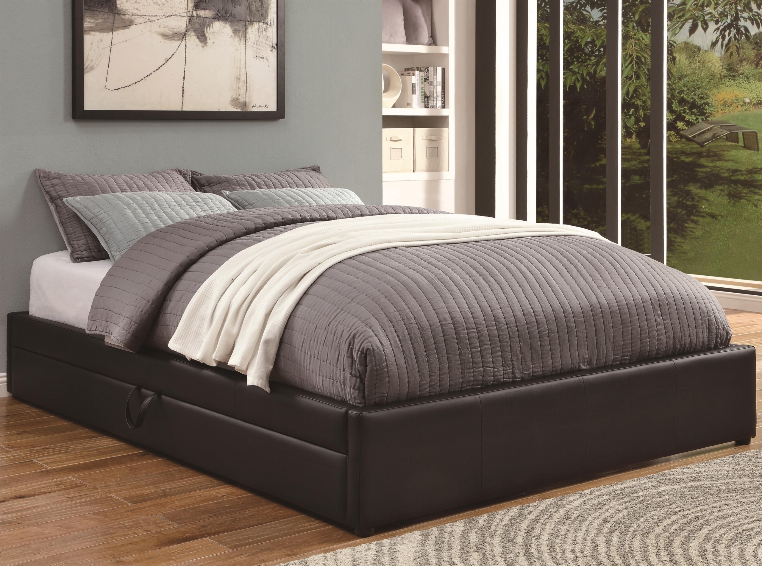 Queen Upholstered Storage Platform Bed