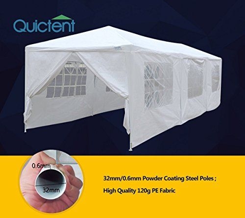 Quictent 10x20 Party Tent Gazebo Wedding Canopy with Removable Sidewalls & Elegant Church 