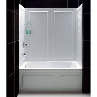Qwall SlimLine 60" H x 56" W x 28" D Shower Wall