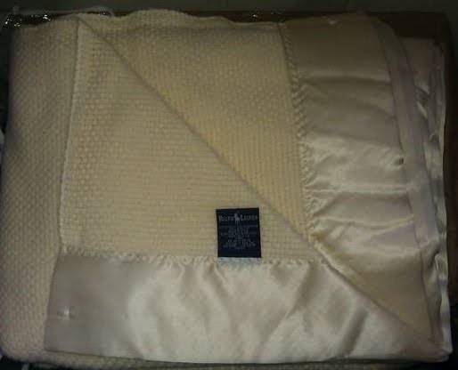 ralph lauren acrylic blanket with satin trim