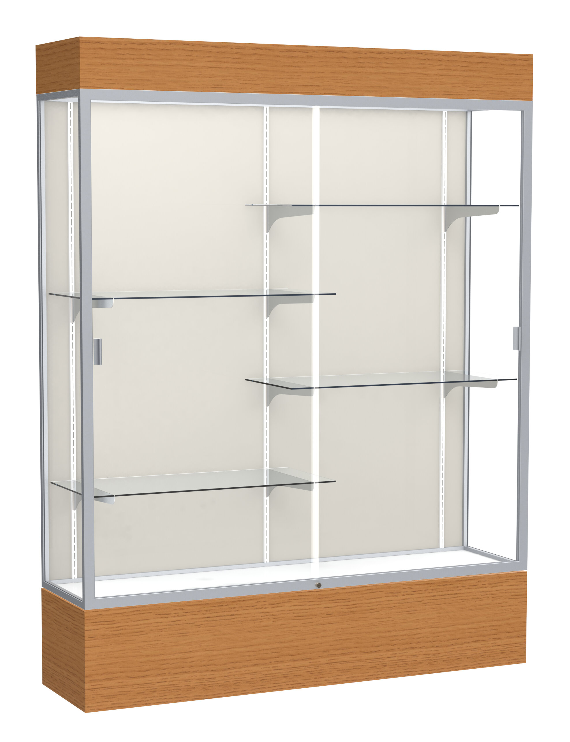 Wall Display Cabinet With Six Glass Shelves Oak COLLECTORS 
