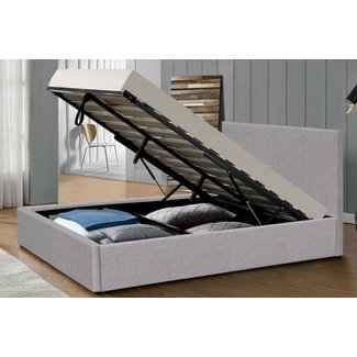 Richmond Grey Fabric Gas Lift Up Ottoman Storage Bed ...