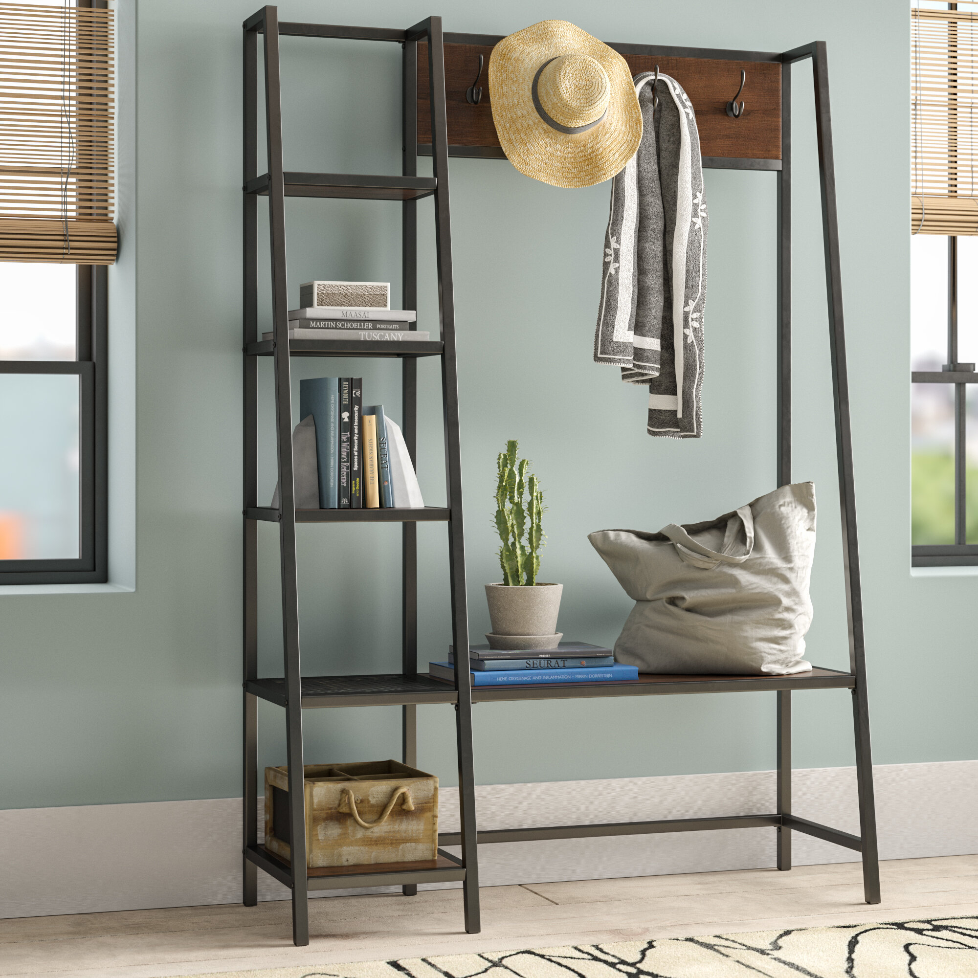 ada hall tree and shoe storage