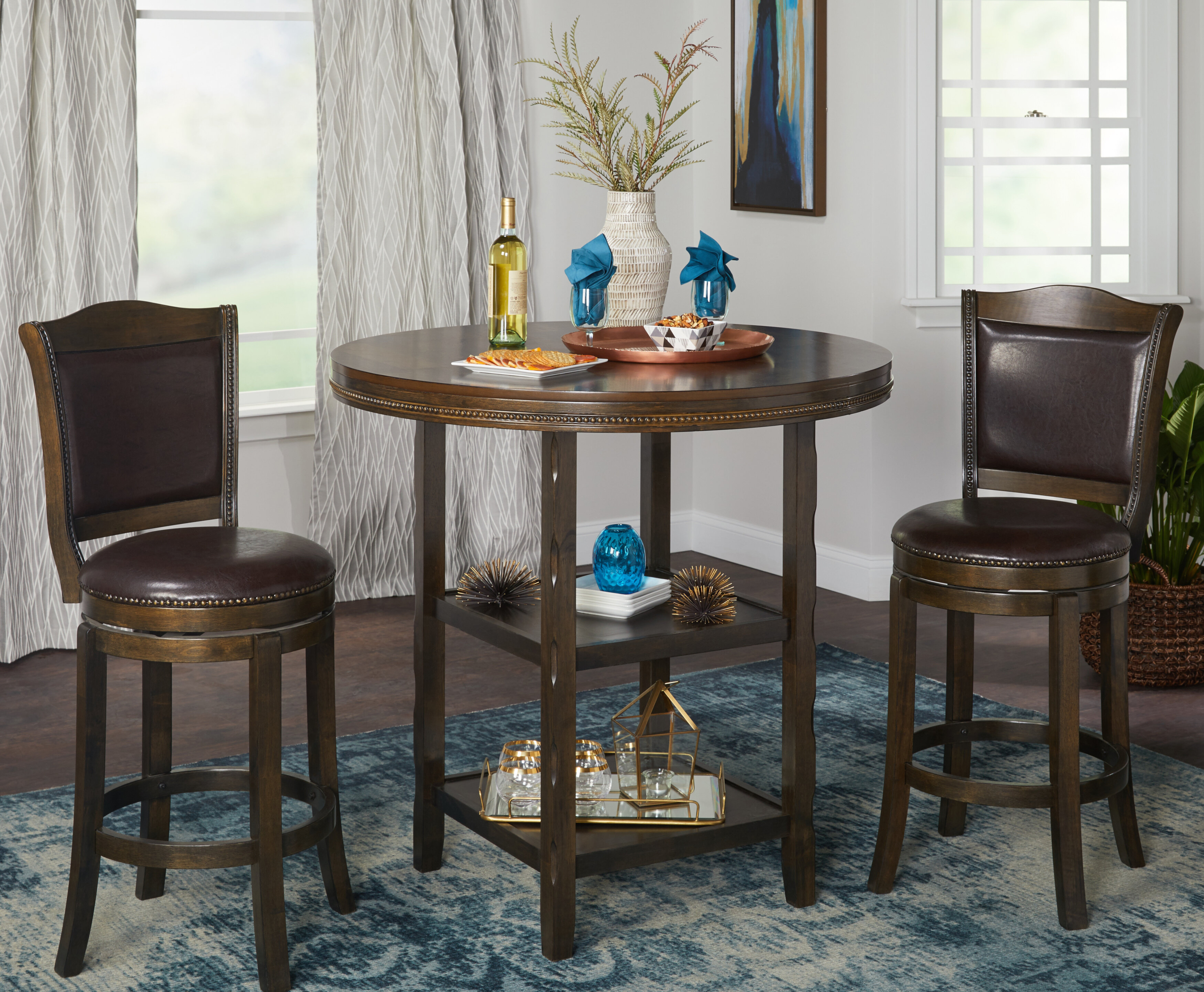 3 Piece Pub Table Set Visualhunt, Round Pub Table With 6 Chairs