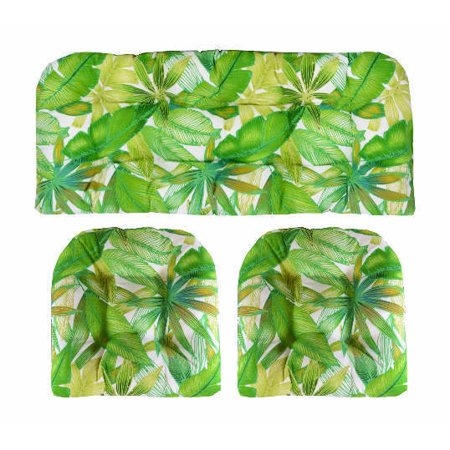 RSH Décor Indoor/Outdoor Wicker Cushions Two U-Shape and Loveseat 3 Piece Set