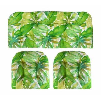 RSH Décor Indoor/Outdoor Wicker Cushions Two U-Shape and Loveseat 3 Piece Set