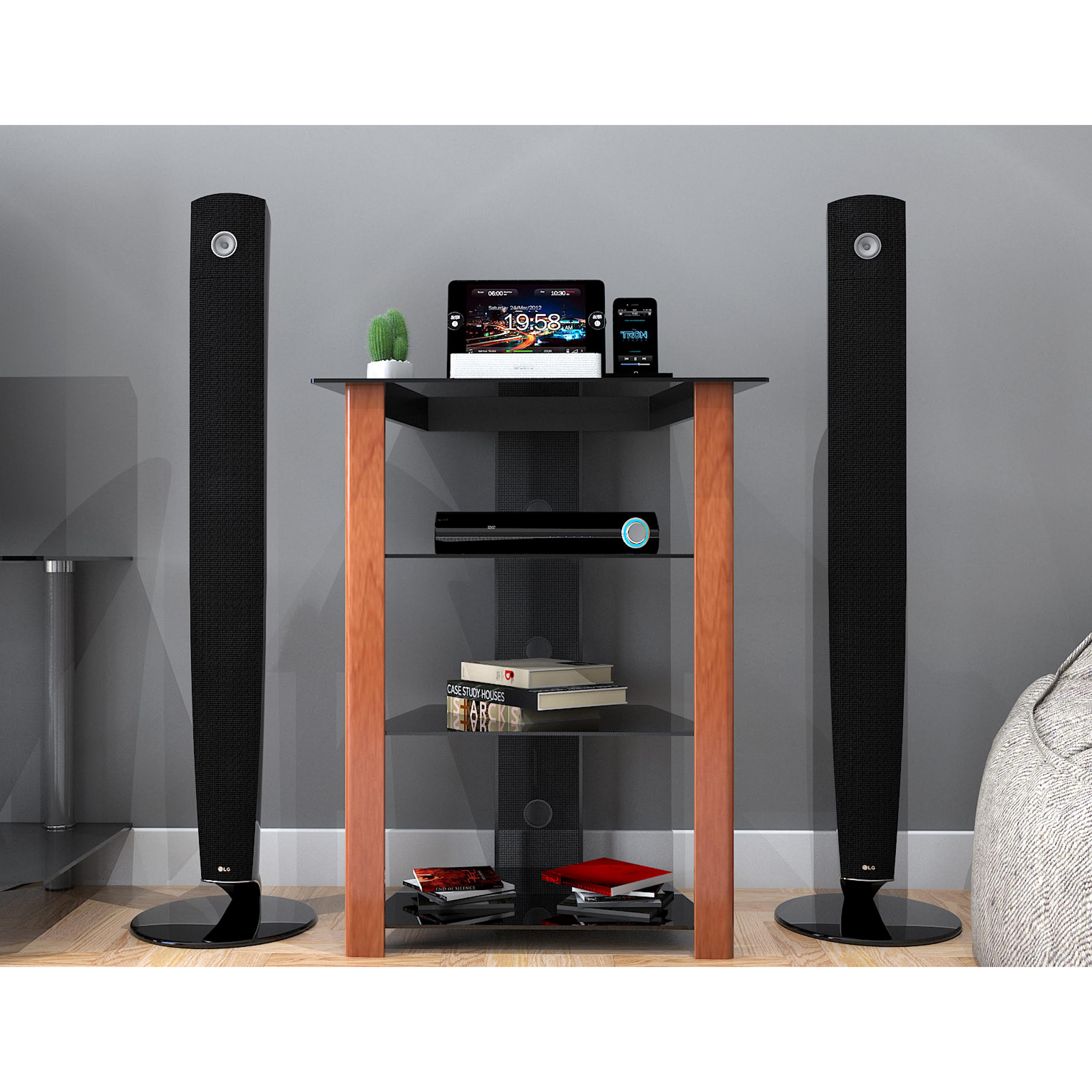 Ryan Rove Ashton Multi-Level Component Stand with Cable Management System