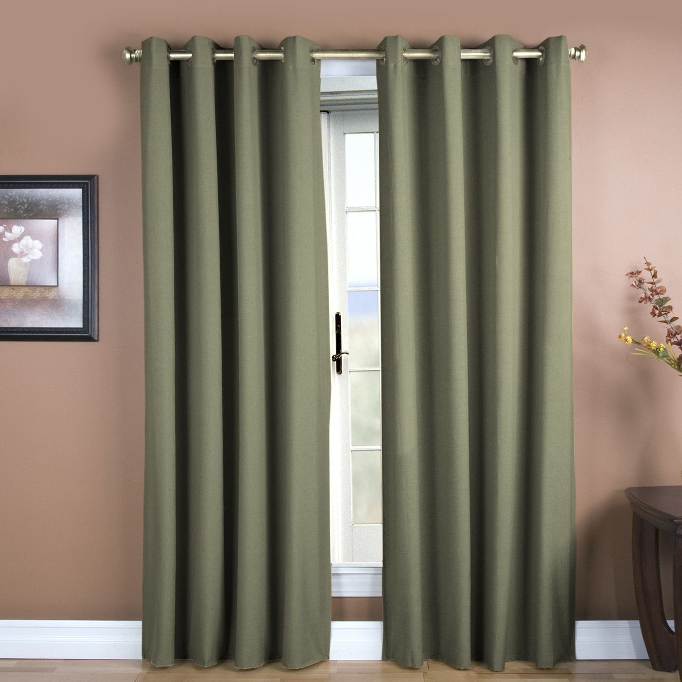 Saffold Solid Color Semi-Sheer Grommet Single Curtain Panel
