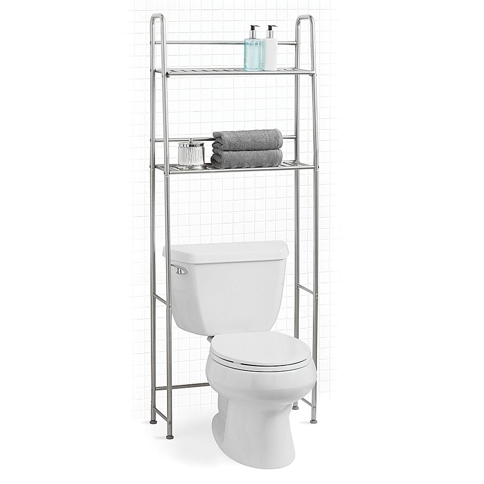 Salt Over The Toilet 2 Tier Space Saver in Silver