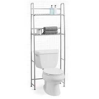 Salt Over The Toilet 2 Tier Space Saver in Silver