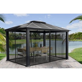 Santana 11 Ft. W x 13 Ft. D Aluminum Patio Gazebo