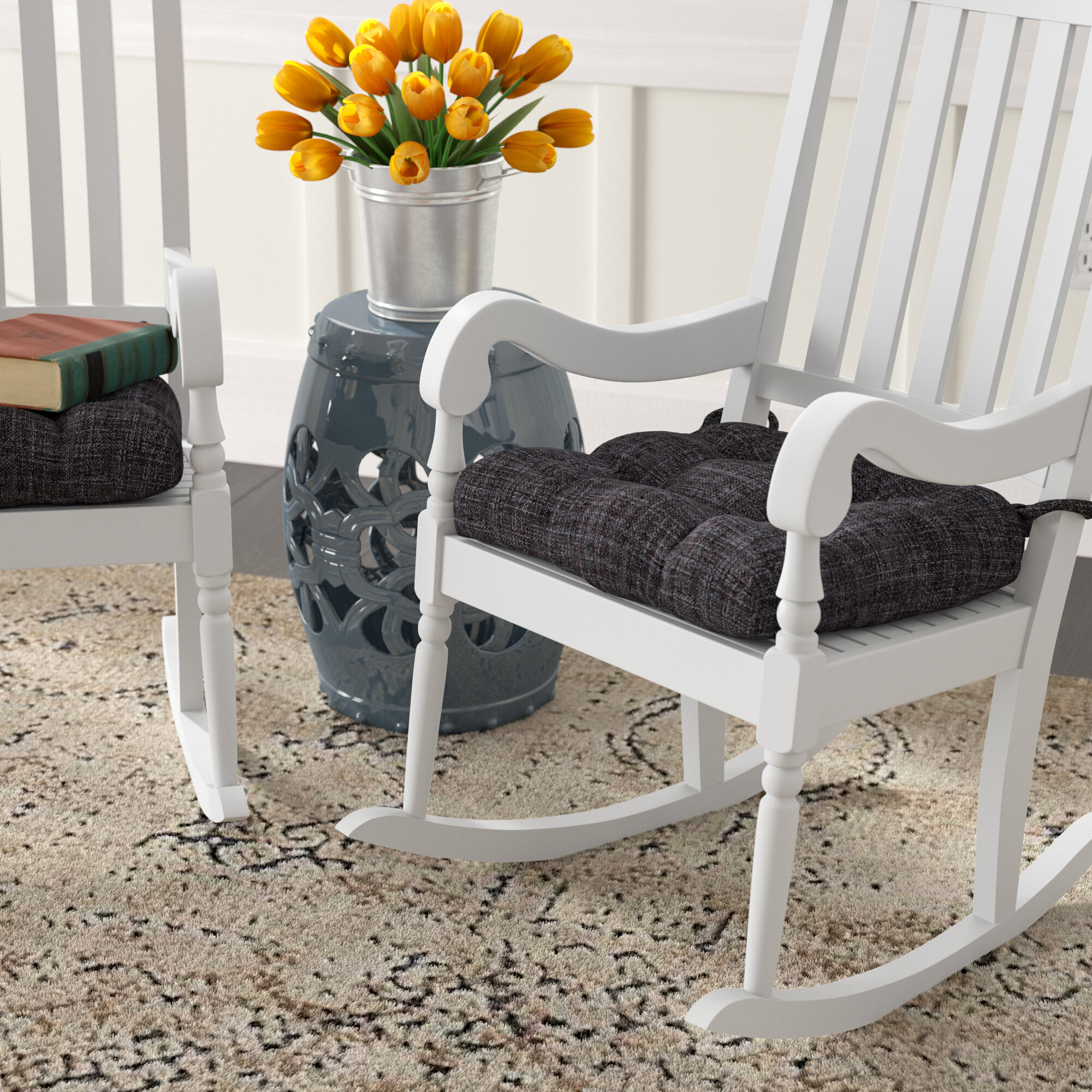 Schaumburg Gravel Indoor Lounge Chair Cushion (Set of 2)