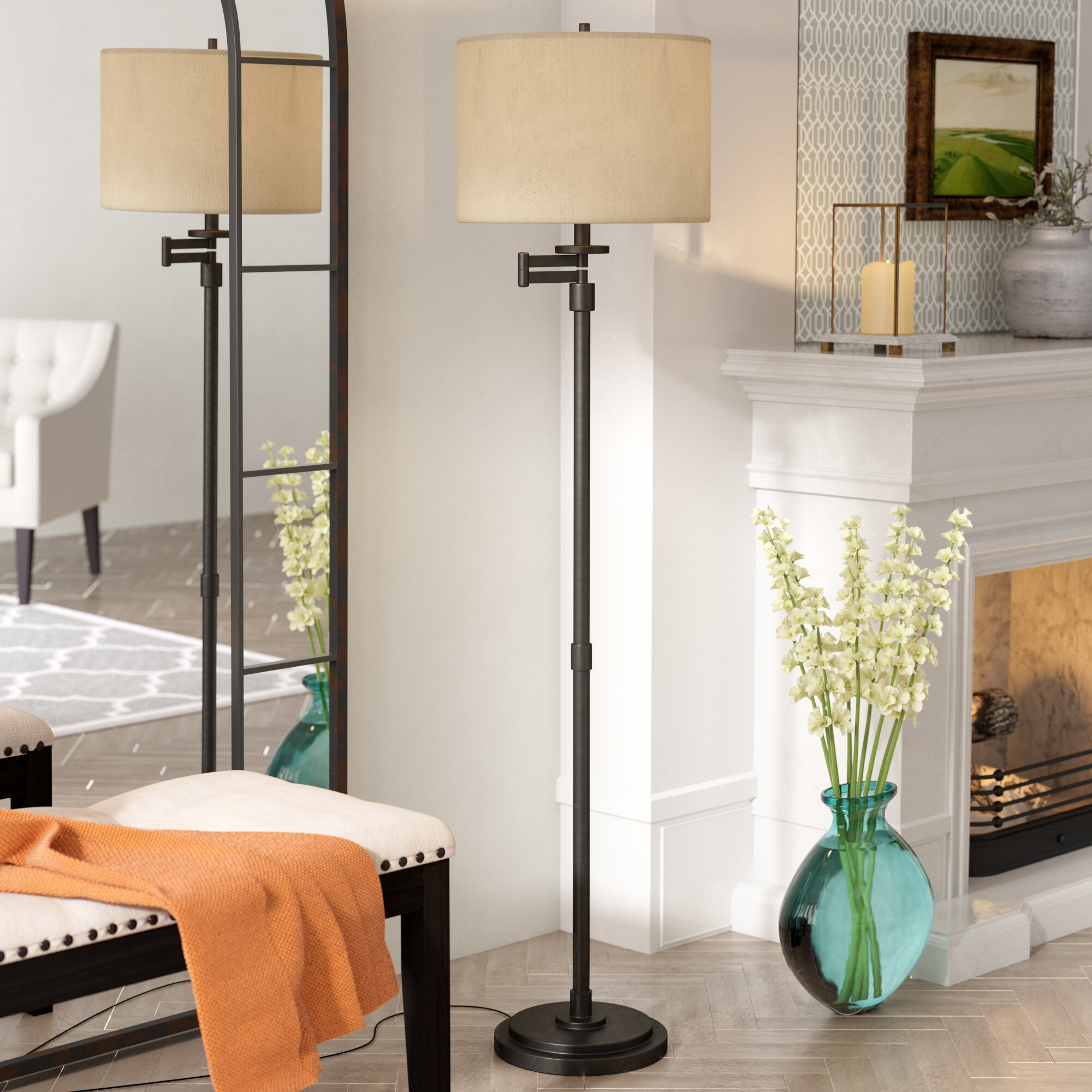 edison swing arm floor lamp