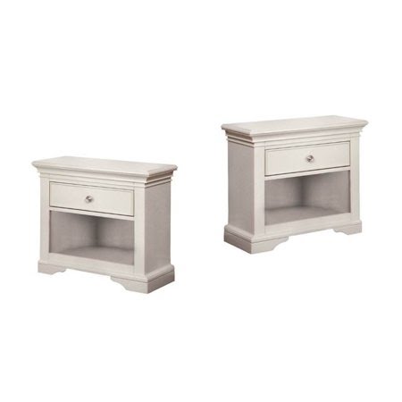 (Set of 2) Nightstand in White -