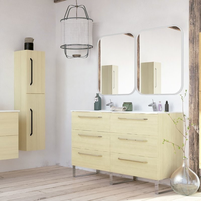 Shakia 48" Double Bathroom Vanity Set with Mirror