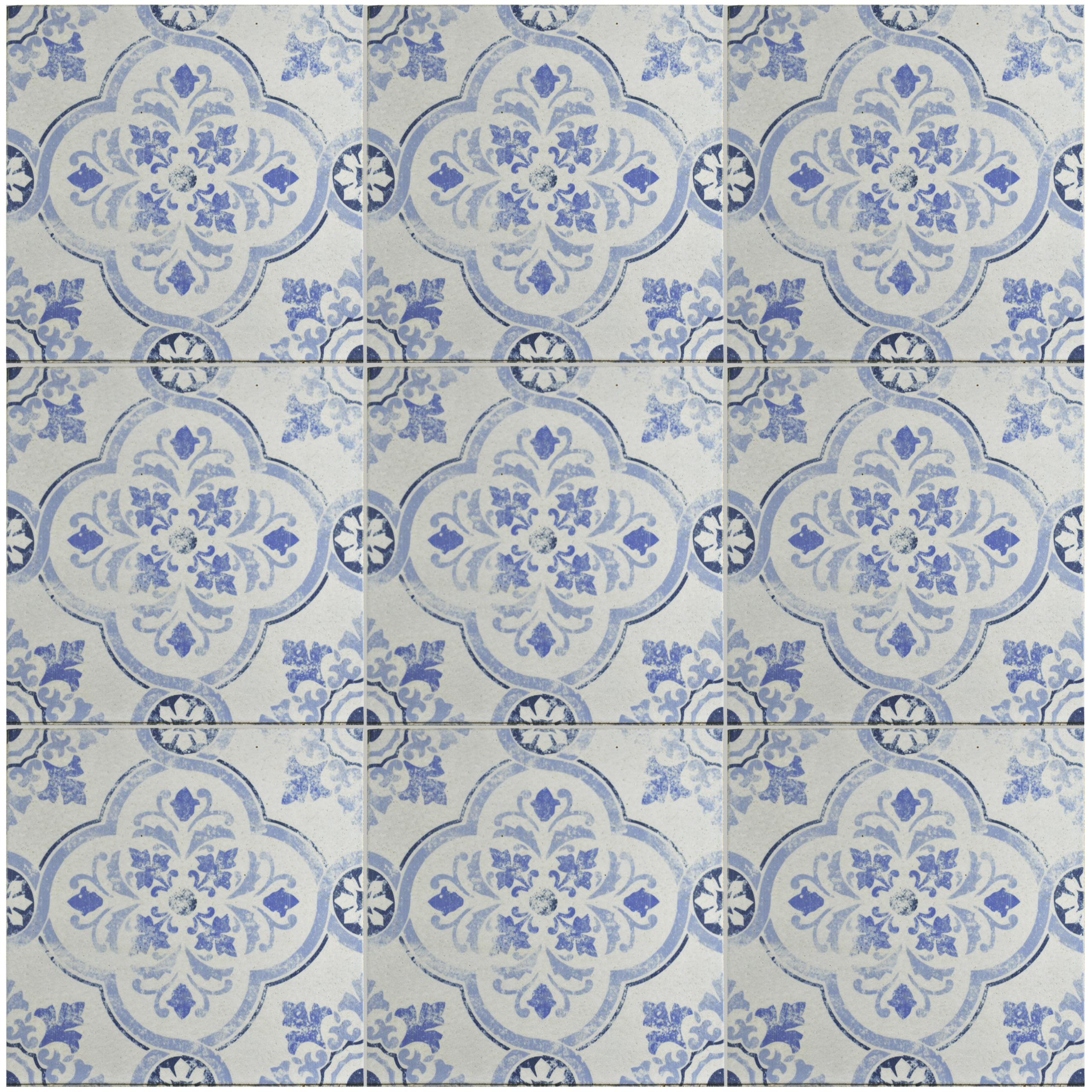 Shale 12.75" x 12.75" Ceramic Field Tile in White/Blue